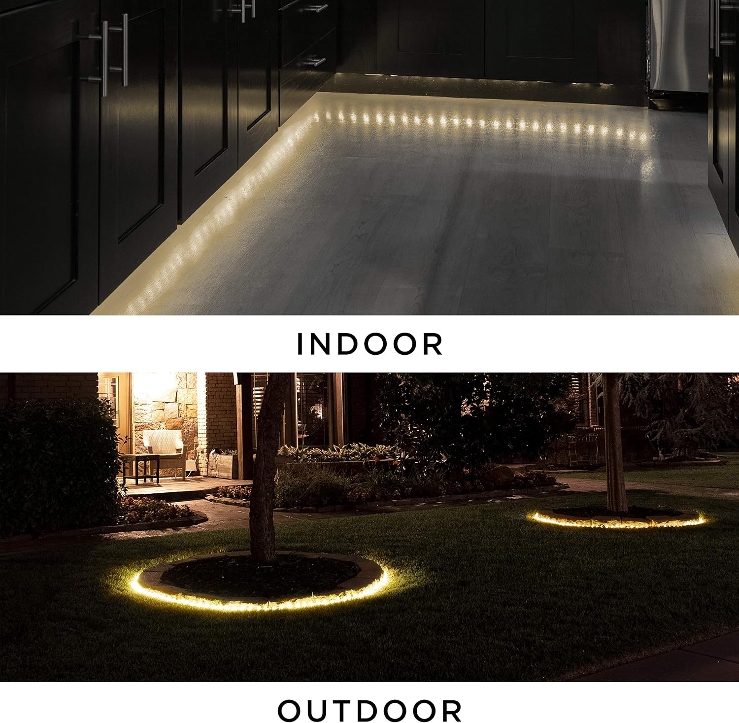 UltraPro LED Rope Lights, 50ft Classic Clear Rope, Warm White Light 3000K, Indoor/Outdoor, Flexible, Linkable, Durable, Rope Lights Outdoor, 54505