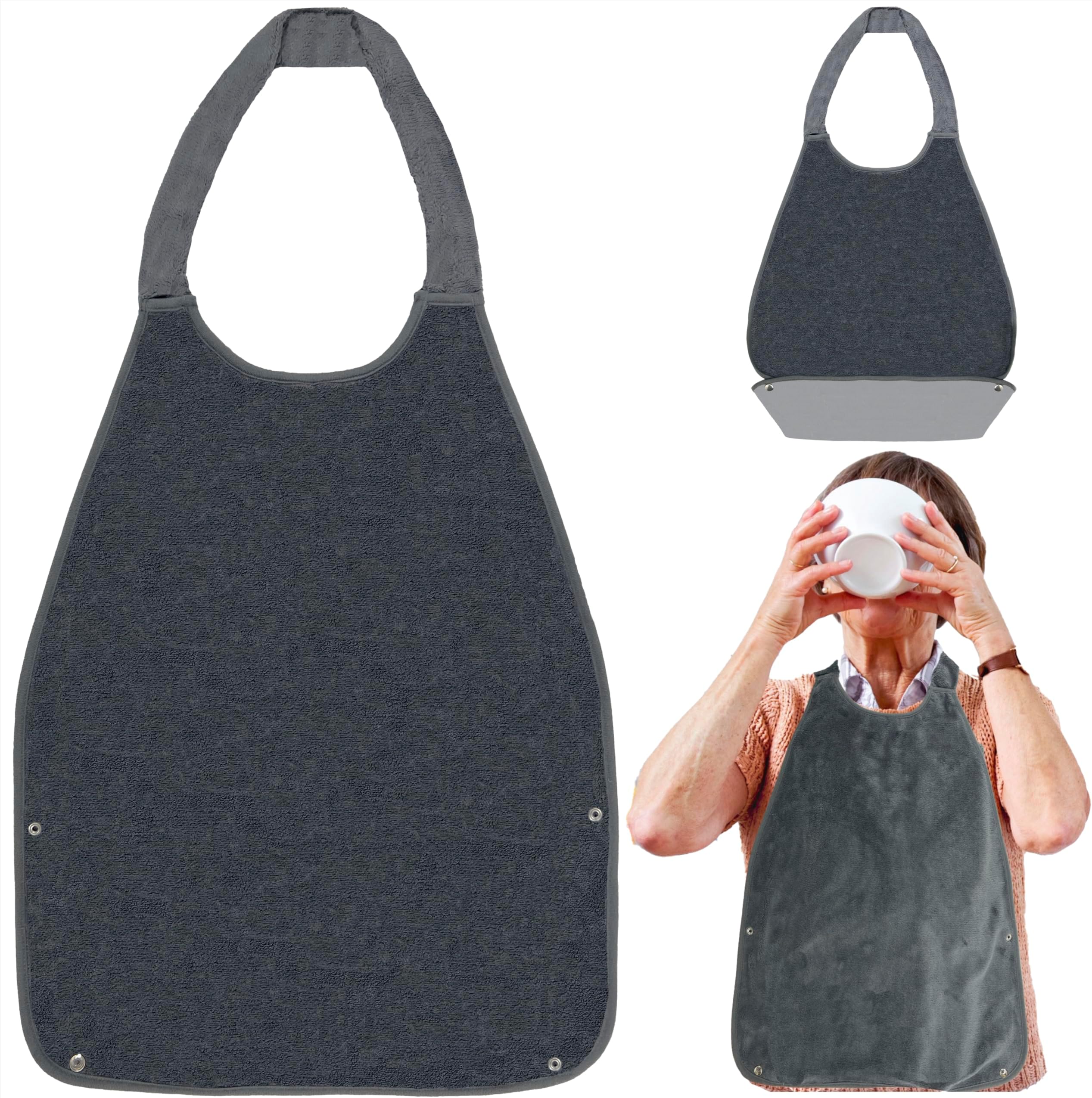 Modaliv Adult Bibs for Eating Extra Large Reusable