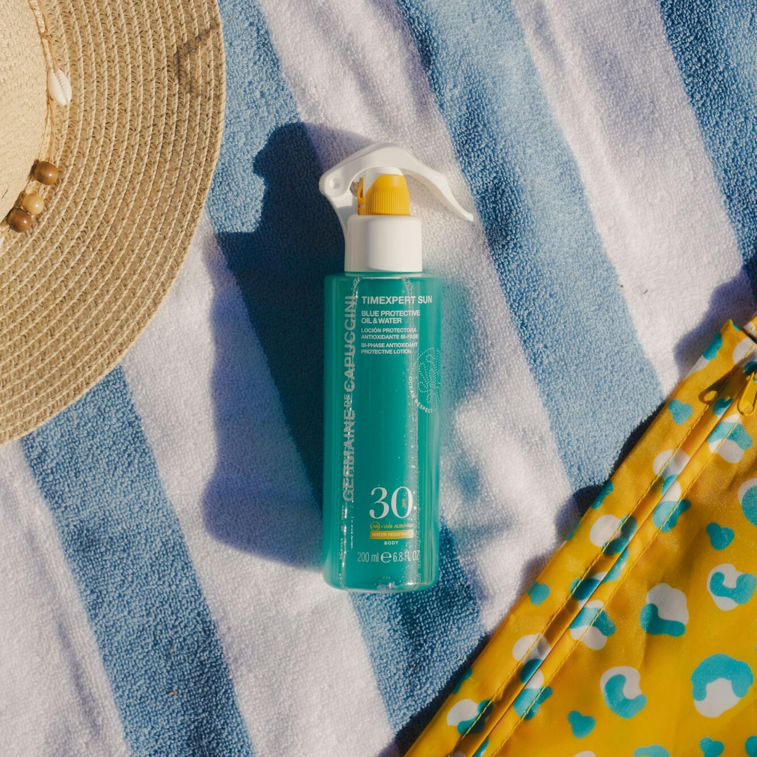 GERMAINE DE CAPUCCINI TIMEXPERT SUN | Bi-Phasen-Sonnenschutzlotion SPF30 – Sonnenschutz LSF 30 – UV-Schutz, erfrischt und spendet Feuchtigkeit, für alle Hauttypen – 200 ml