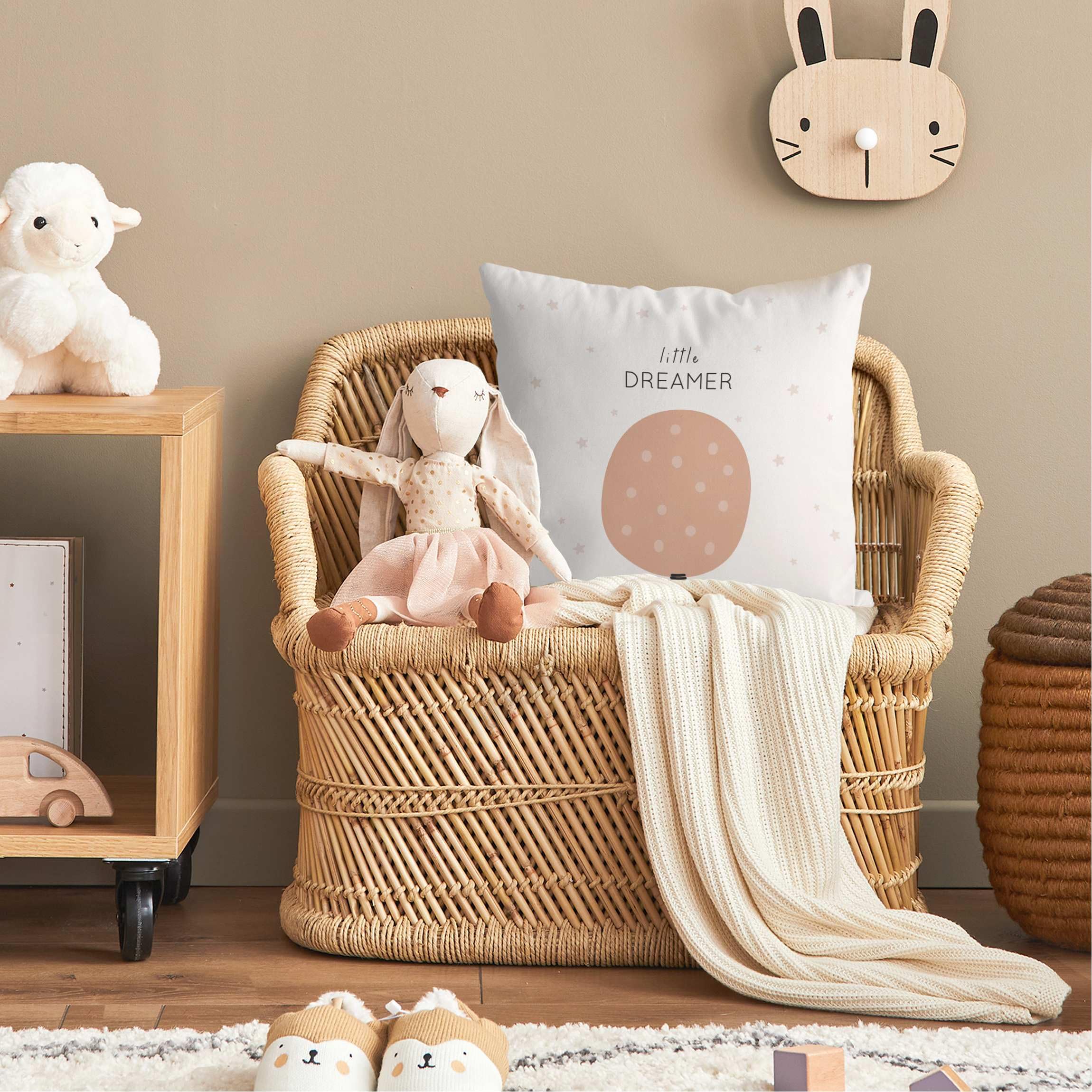 Deko Kissenhülle draußen/Outdoor waschbar Sprüche ohne Füllung Zierkissen - Made in Germany - Design Bezug beige Sofakissen Illustration Outdoor Sofa Bett 1157