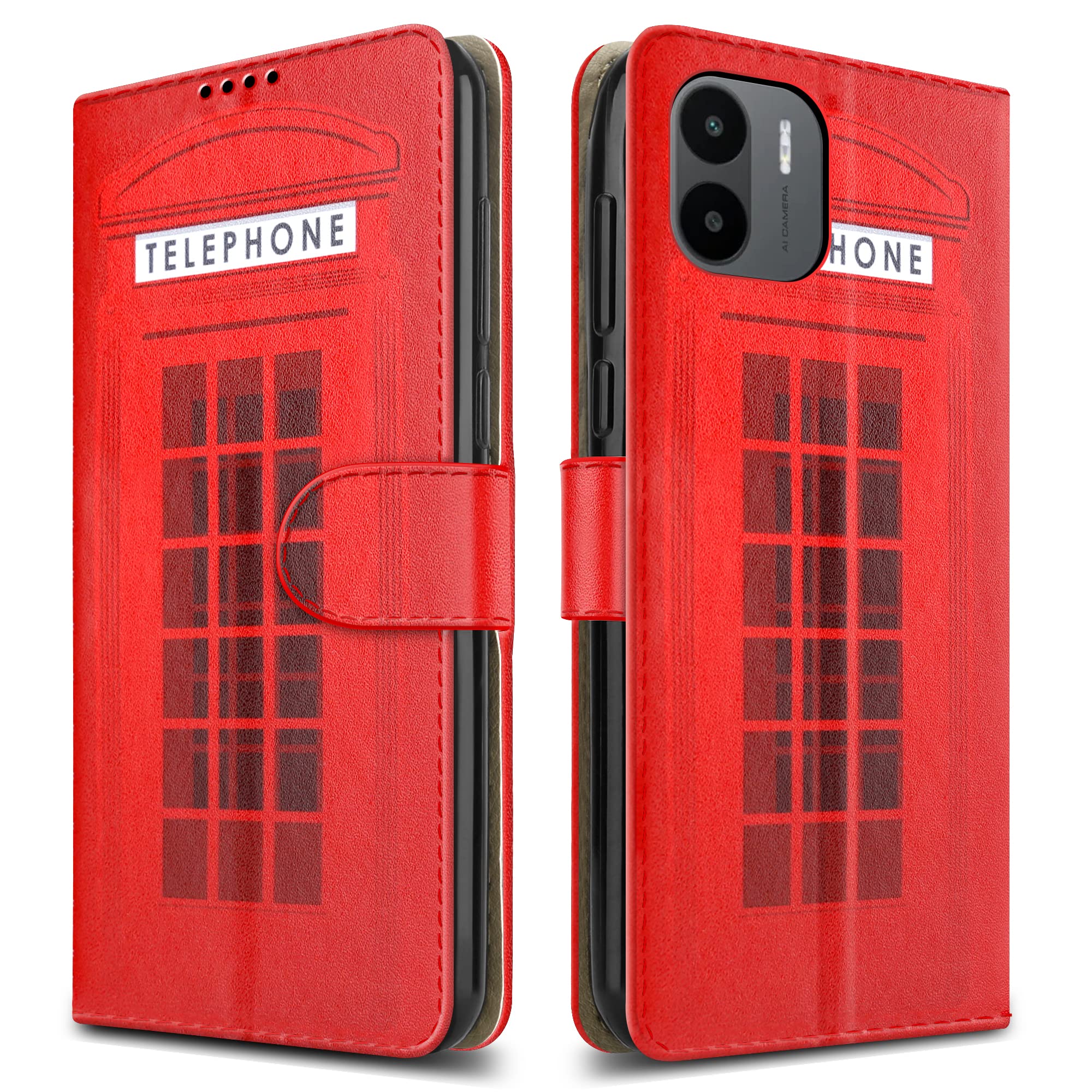 PIXFAB For Xiaomi Redmi A1 / Redmi A2 Leather Phone Case, Magnetic Closure Full Protection Book Folio Design