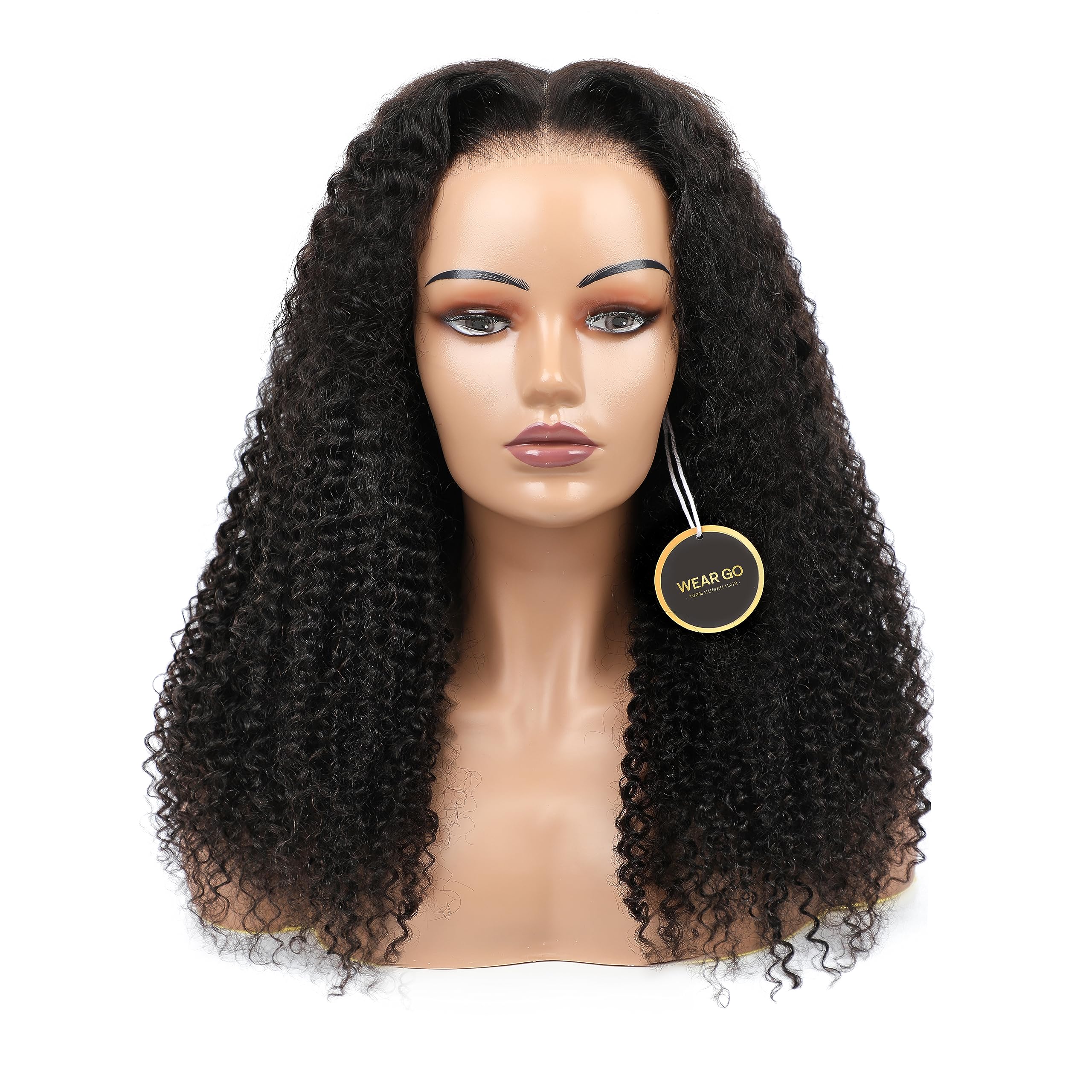 Amazon.com : WEAR GO Glueless Wig Kincky Curly HD Lace Front Wigs Human  Hair Pre Plucked Wigs for Black Women Glueless Wigs Human Hair Pre Plucked  Pre Cut No Glue 4X6 Lace