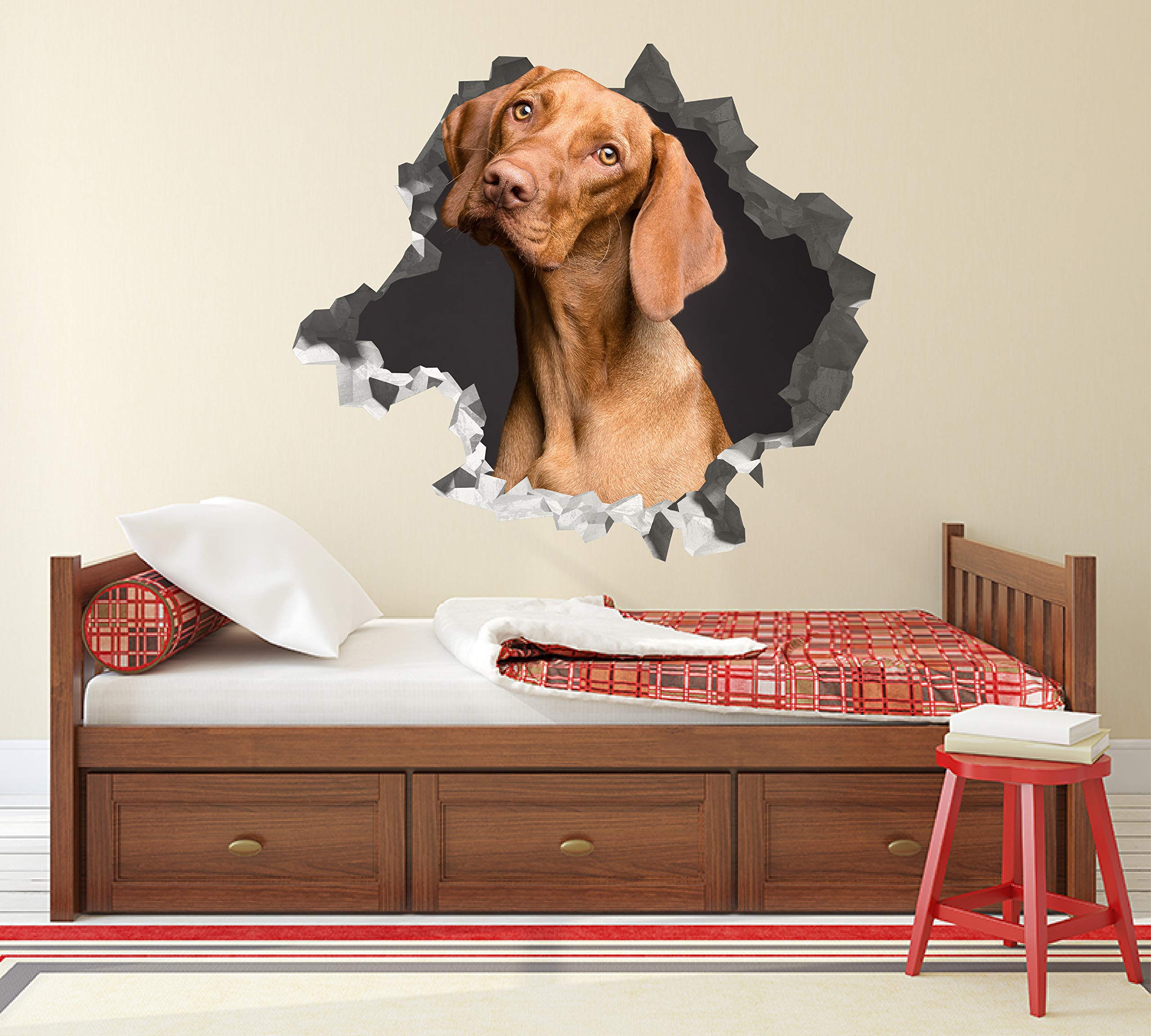 Perro Vizsla Pegatina - Calcomania Animales - Decoración de Cuartos Niños - Sticker de Perros - Decoración Infantil - JS369 (Gigante: 127 cm x 117 cm)