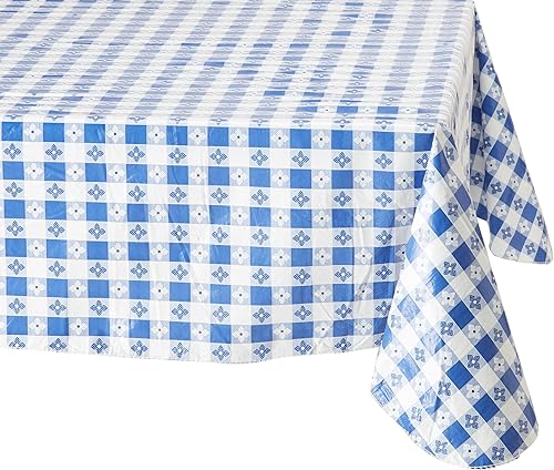 Blue Hill - Mantel rectangular azul de 52 x 70 pulgadas, mantel de poliéster para comedor, mantel impermeable y antideslizante para exteriores, disponible en Yaxa Mexico