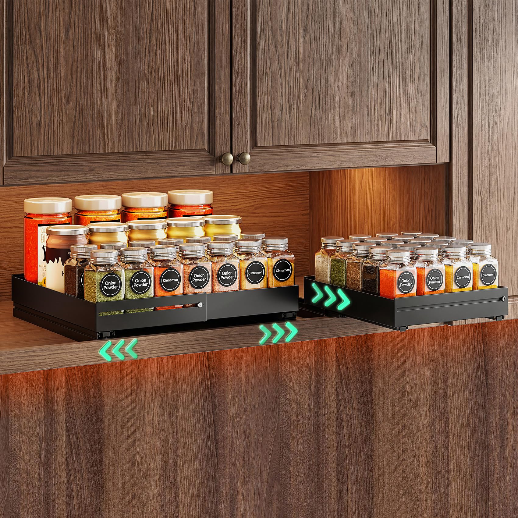 Photo 1 of SNTD Pull Out Spice Rack Organizer, Expandable, Black
