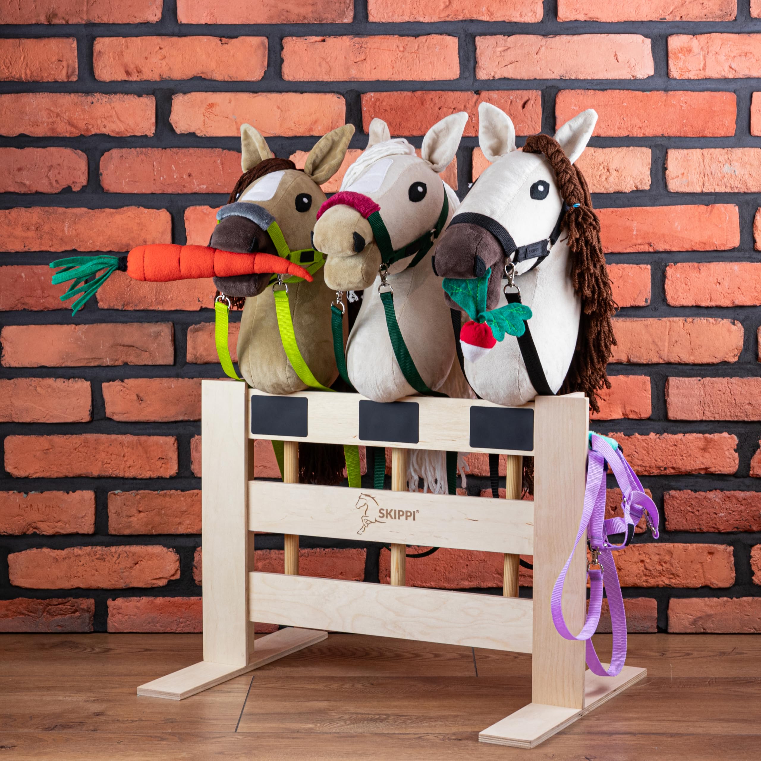 SKIPPI Hobby Horse Paddock pour 3 Chevaux, Hobby Horse Écurie, Enclos, Support, Box