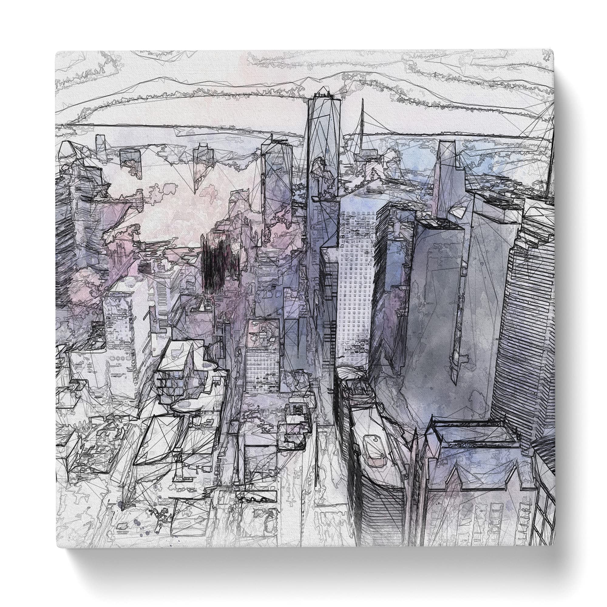 Houston Texas Skyline Canvas Print, Mixed, 35L x 35W cm - Image 3