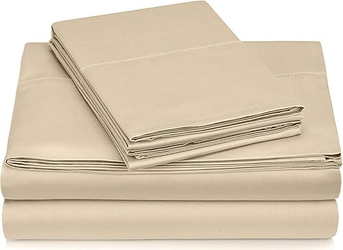 Miniatura 5 de Juego de sábanas de algodón egipcio  Juego de sábanas tamaño King  Juego de sábanas de 4 piezas  Juego de sábanas  Resistente a las arrugas y a la