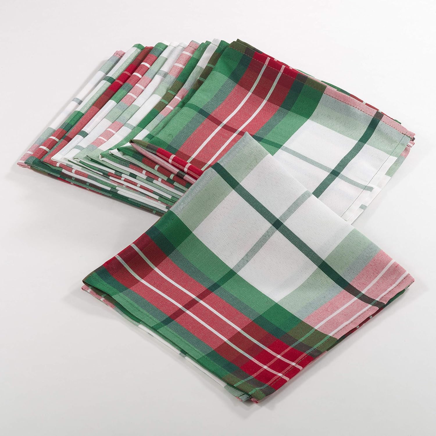 Vernor Collection Plaid Design Holiday Dinner Napkins (Set of 12)