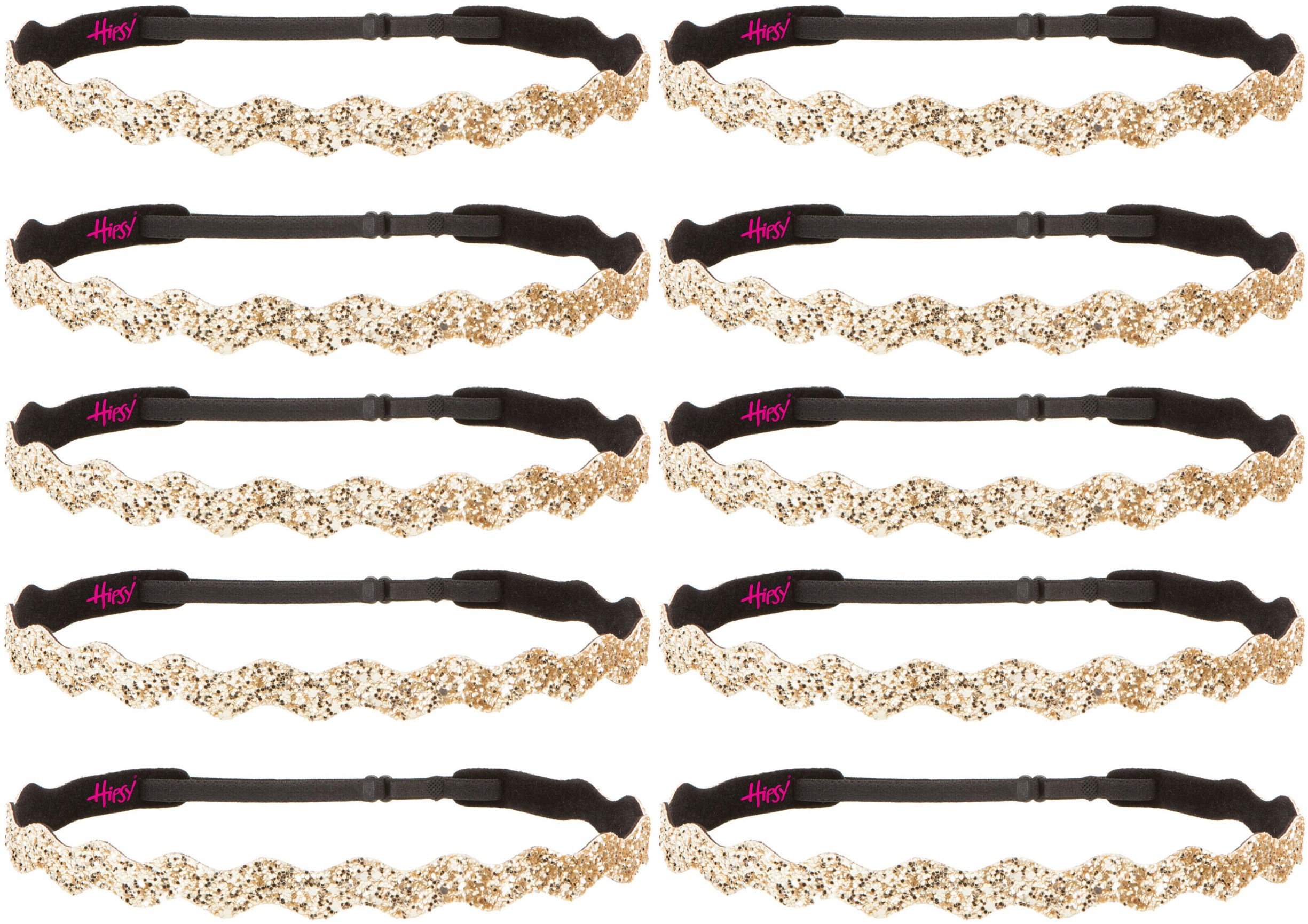 Hipsy Womens Adjustable No Slip Gold Bling Glitter Team Color Sports Headband Multi Packs