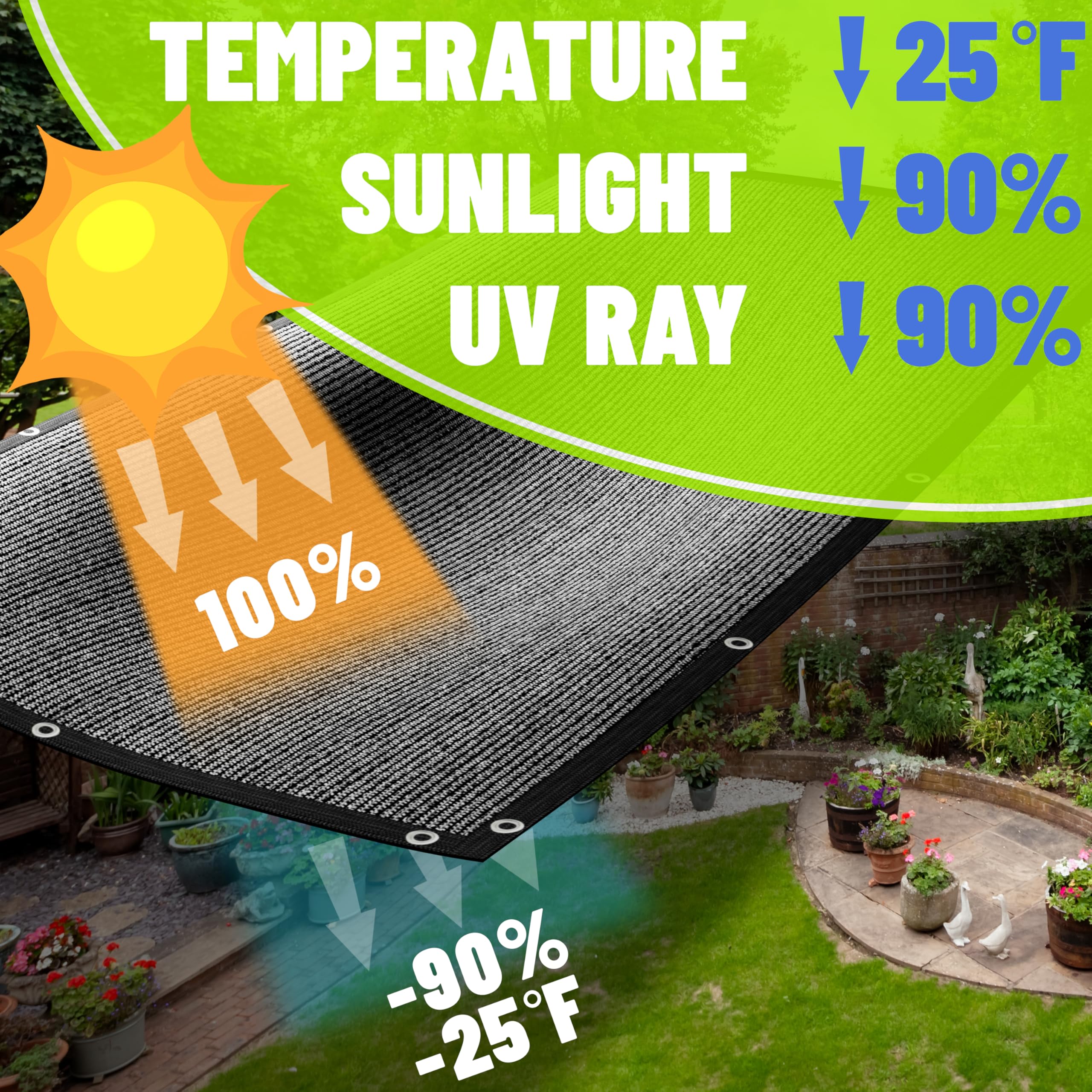tarp to tarp 5周年 Valo shade TheLAShop 23'x20' Rectangle Driveway Shade Sail Tarp