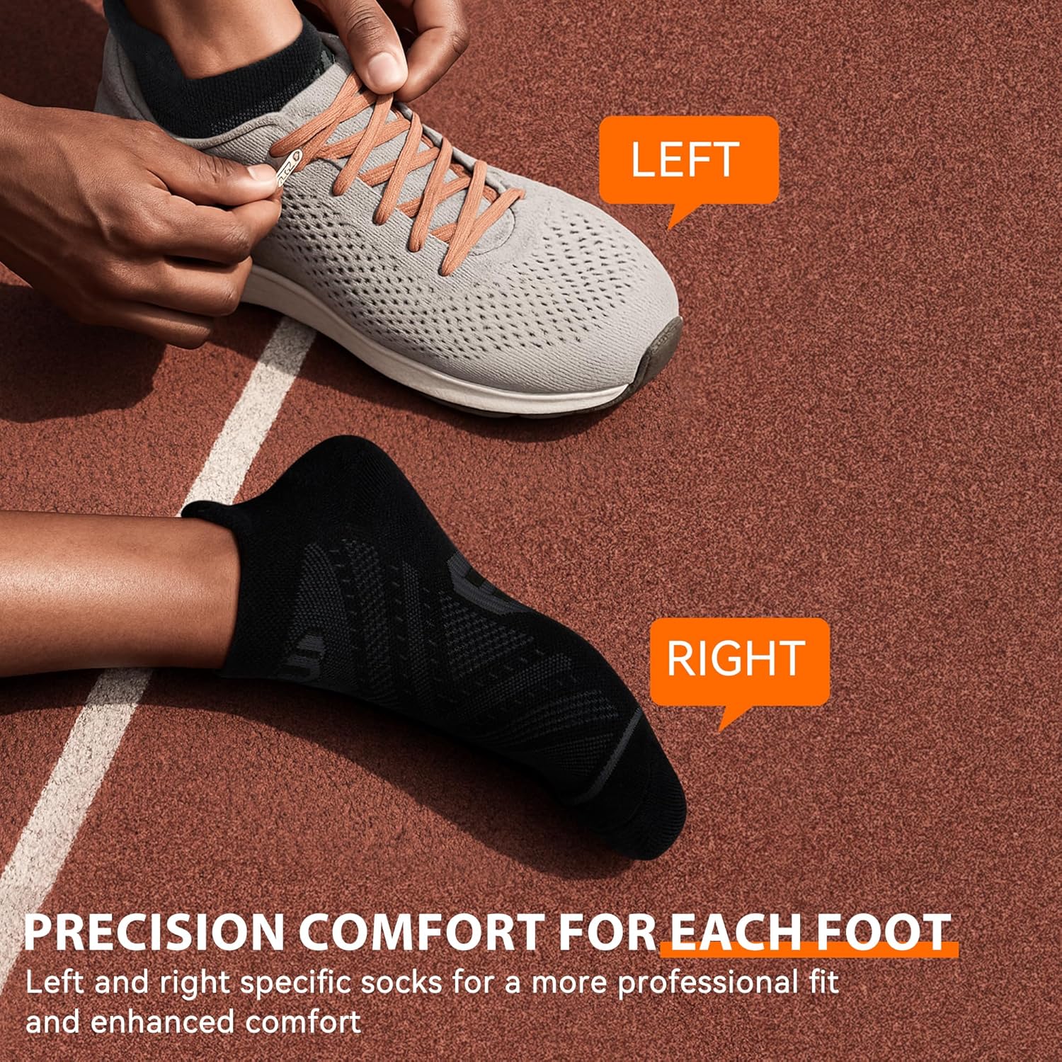 Ankle Compression Socks 6 Pairs for Men & Women, Low Cut Running Socks for Sports & Workouts with Ankle Support - Image 5