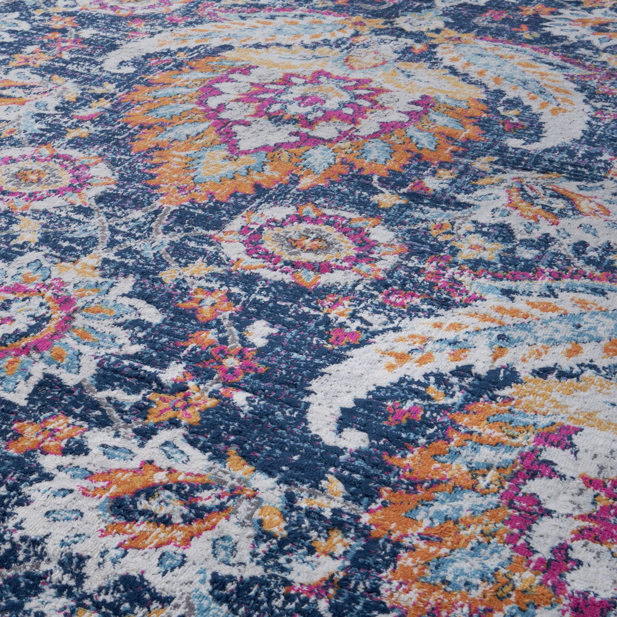 THE RUGS Multicoloured Vintage Oriental Rug for Living Room Bedroom, Medium 120x170 cm, Multicoloured Traditional Design - Image 3
