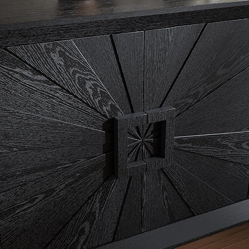 Miniatura 278 de Aparador moderno y elegante con patas y asas de metal dorado y estante ajustable, mesa consola clásica de 60 pulgadas, mesa de sofá, mesa de entrada