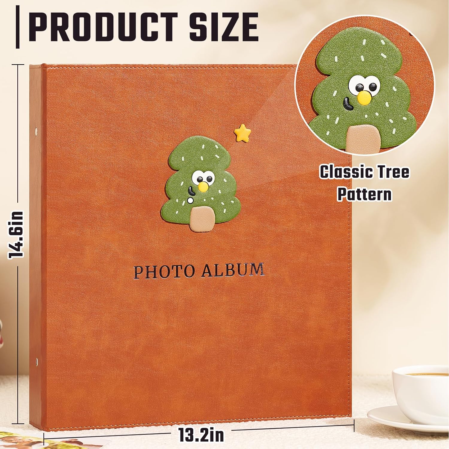 Leather Photo Album 4x6 Holds 600 Photos Black Pages Large Capacity Memory Book for Birthday Christmas Wedding Anniversary - Image 2