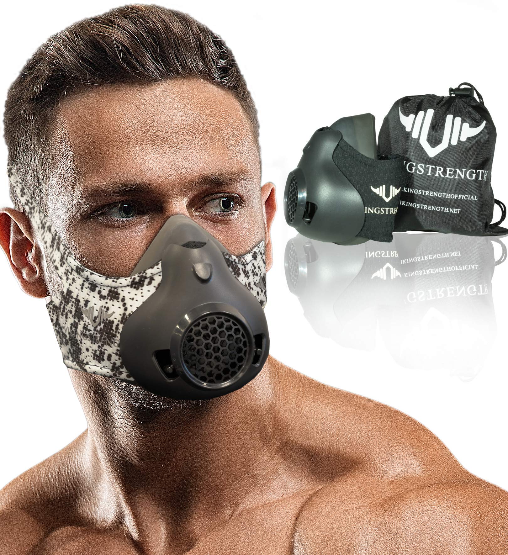 Vikingstrength New 24 levels Workout Mask for Running Biking MMA Endurance with Adjustable Resistance, Altitude Training+ V-Strength Workout App