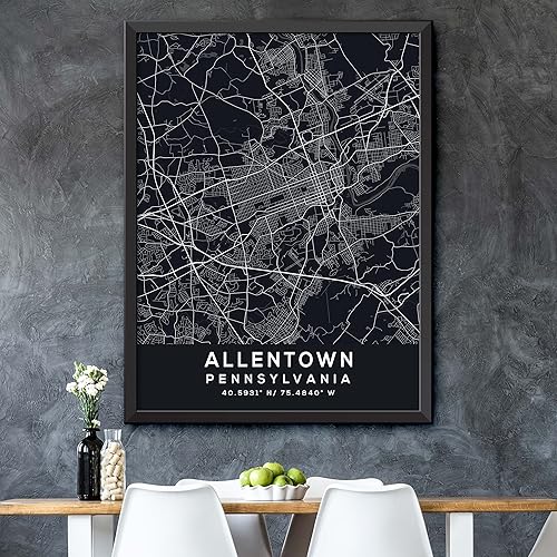 Miniatura 5 de Map of Allentown, Pennsylvania, Evening (36x48)