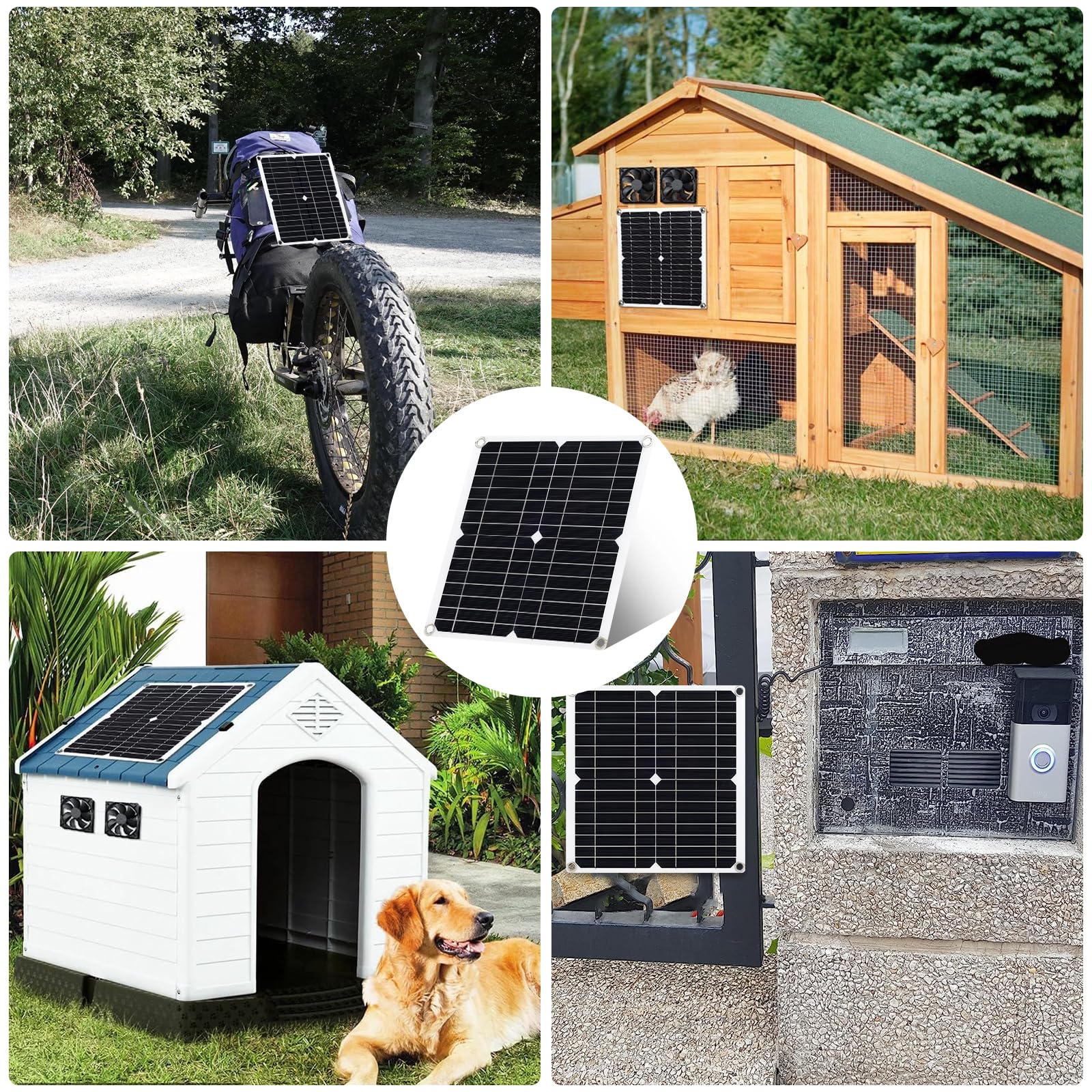 【12W Panneau Solaire Portable 16V Kit】KWODE 12W IP67 Chargeur Solaire 2-Port USB Mini Panneau Solaire Camera Exterieur Maintien de Charge Batterie Chargeurs Solaires Pour Téléphones Camping Car Moto