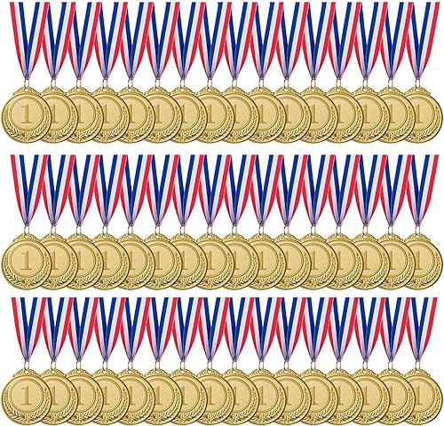 Medallas de oro de 48 piezas, medallas ganadoras de premios de oro para deportes, competiciones, fiestas, abejas de ortografía, estilo olímpico, 2