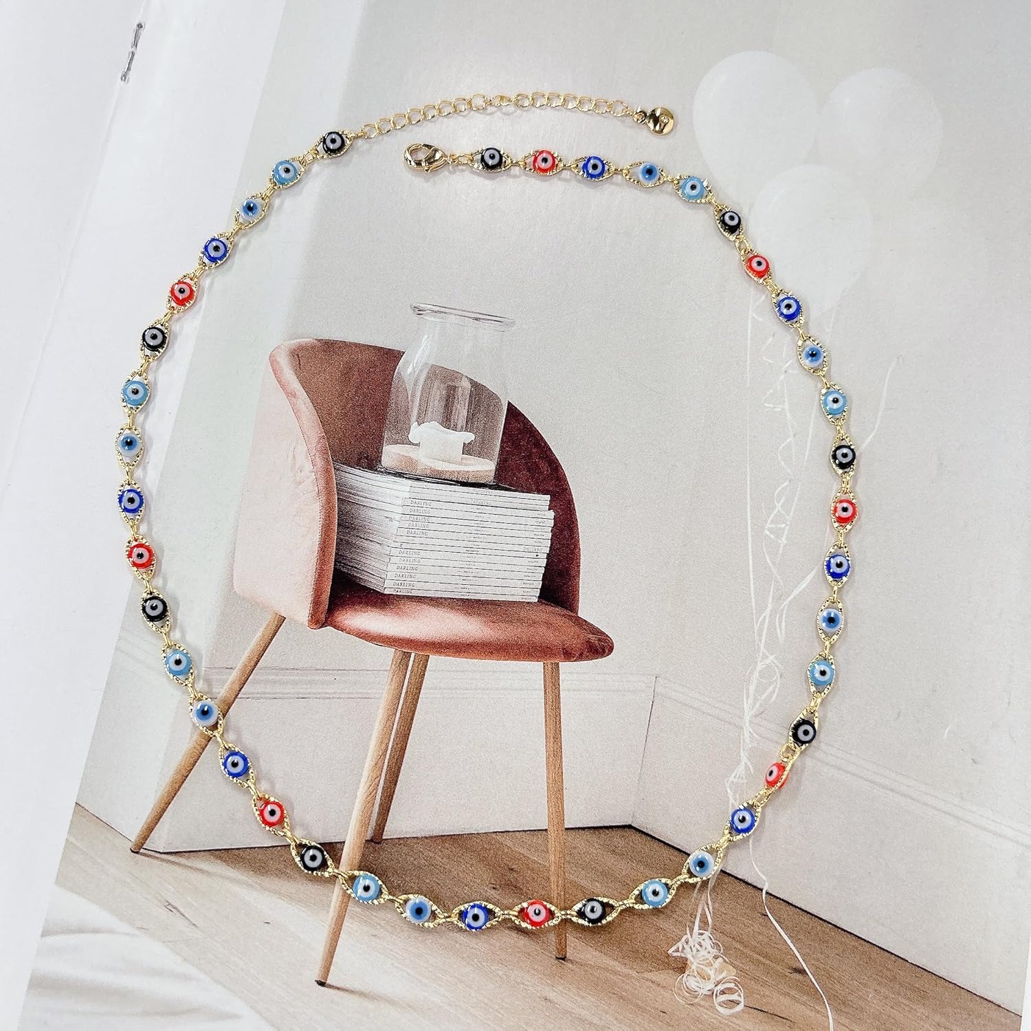 Dainty Evil Eye Beaded Chain Choker Necklace for Women Men Statement Colorful Enamel Ojo Turco Clavicle Adjustable Handmade Delicate Boho Turkish Lucky Amulet Protection Jewelry Gift for Her - Image 5