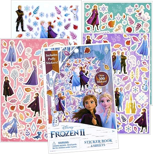 Miniatura 4 de Disney Frozen - Juego de libros para colorear con calcomanías congeladas, paquete incluye libro de colorear Frozen de 192 pg, calcomanías