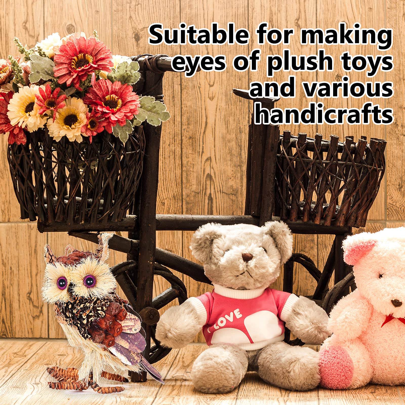 Harrycle 120 Pieces 12 mm and 20 mm Safety Eyes Stuffed Animal Eyes