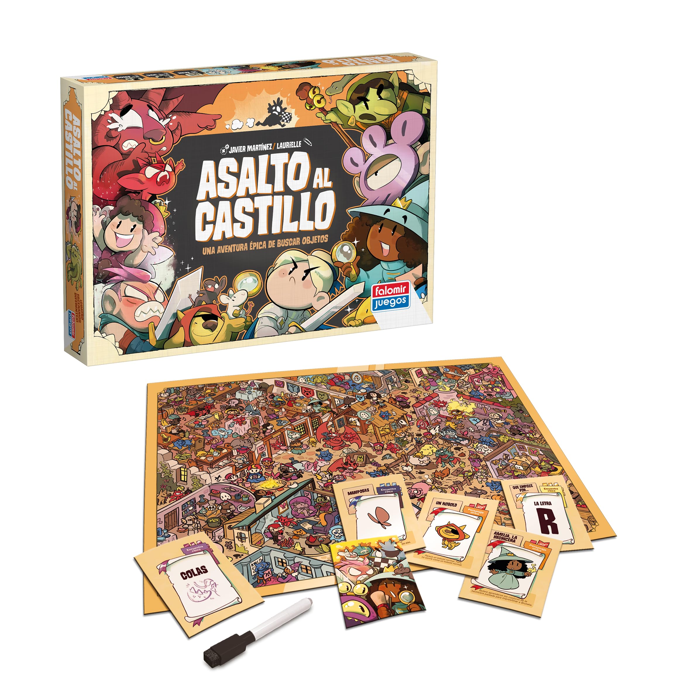 Asalto AL Castillo – Juego de Buscar Objetos para Niños y Familias | Juego de Mesa de Observación y Rapidez | 2-4 Jugadores | +8 Años | Party Game Visual
