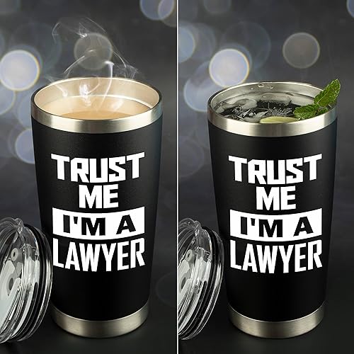 Miniatura 8 de JENVIO Regalos de abogado para hombres | Trust Me I'm a Lawyer | Vaso de viaje de acero inoxidable grabado con láser de 20 onzas, regalo de Navidad