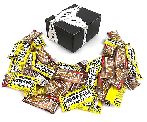 Mini barras de Annabelle variedad de 2 sabor veinte barras de 0.425 onzas cada una de Big Hunk y Abba-Zaba en una caja de corbata negra (40