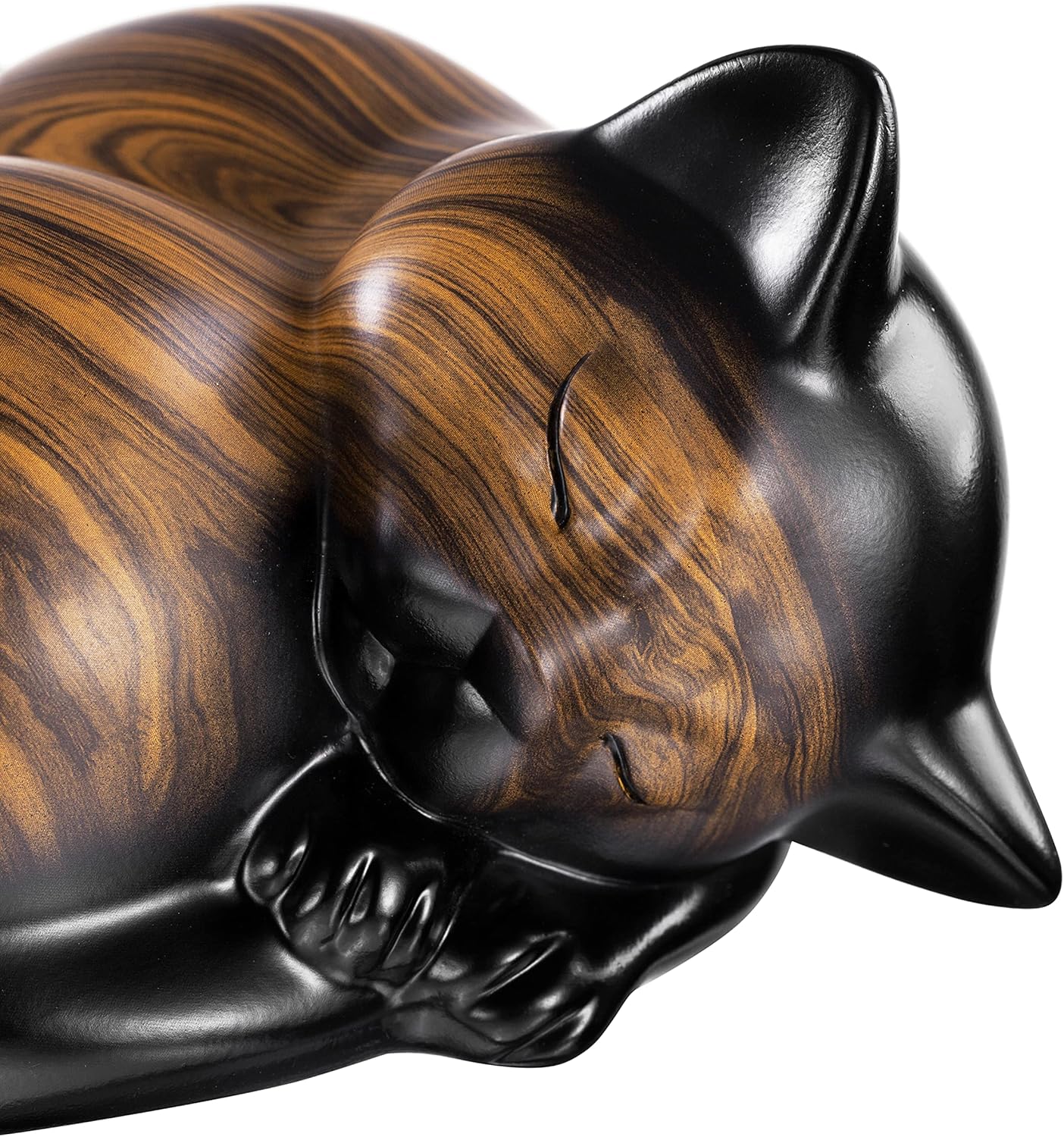 Pet Urns,Sleeping Resin Cremation Cat Urn, Cat Urns for Ashes, Small Animal Urn （Brown）…