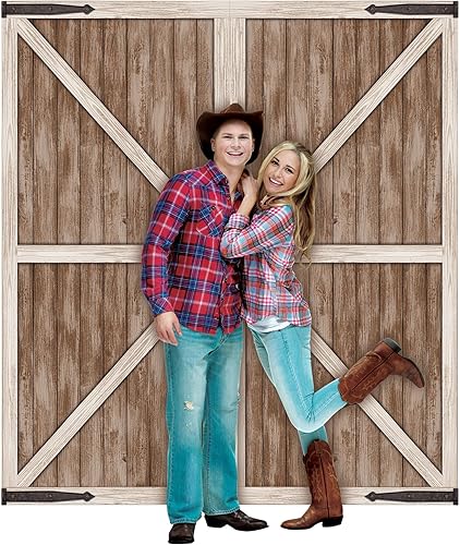 Miniatura 4 de Beistle Accesorio de fotos de cartón rústico de 7 x 6 pies, decoración de fiesta con temática del salvaje oeste