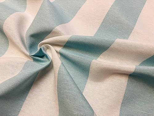 Miniatura 4 de Tela a rayas Sofía azul cielo y blanco, 1.6 in de ancho, rayas para cortinas, tapicería, decoración del hogar, camino de mesa, 55 pulgadas de ancho