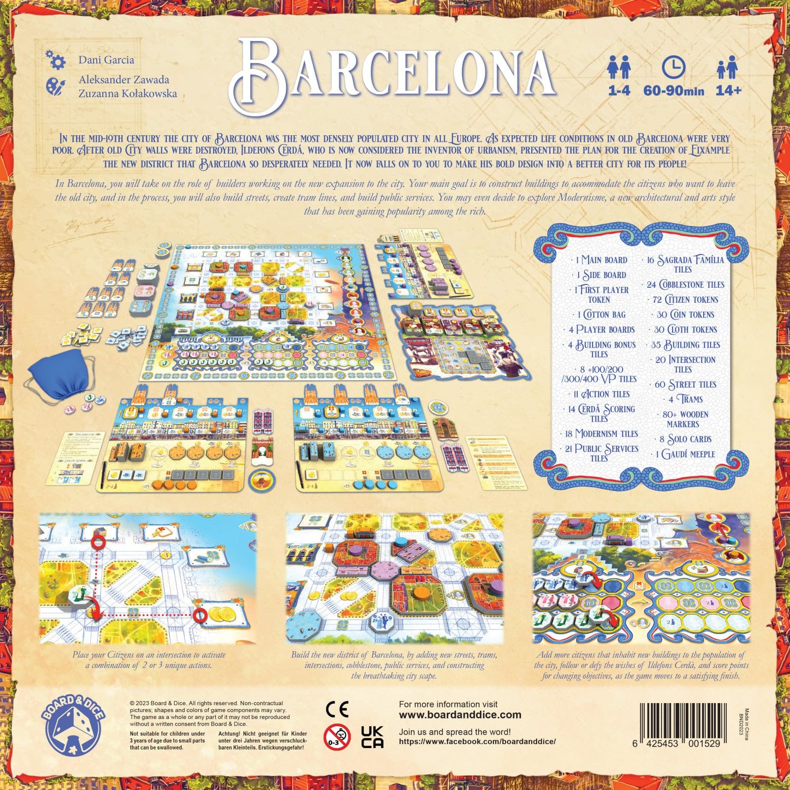 Plansza i kości | Barcelona | Gra planszowa | Wiek 14+ | 1-4 graczy | Czas gry 60-90 minut