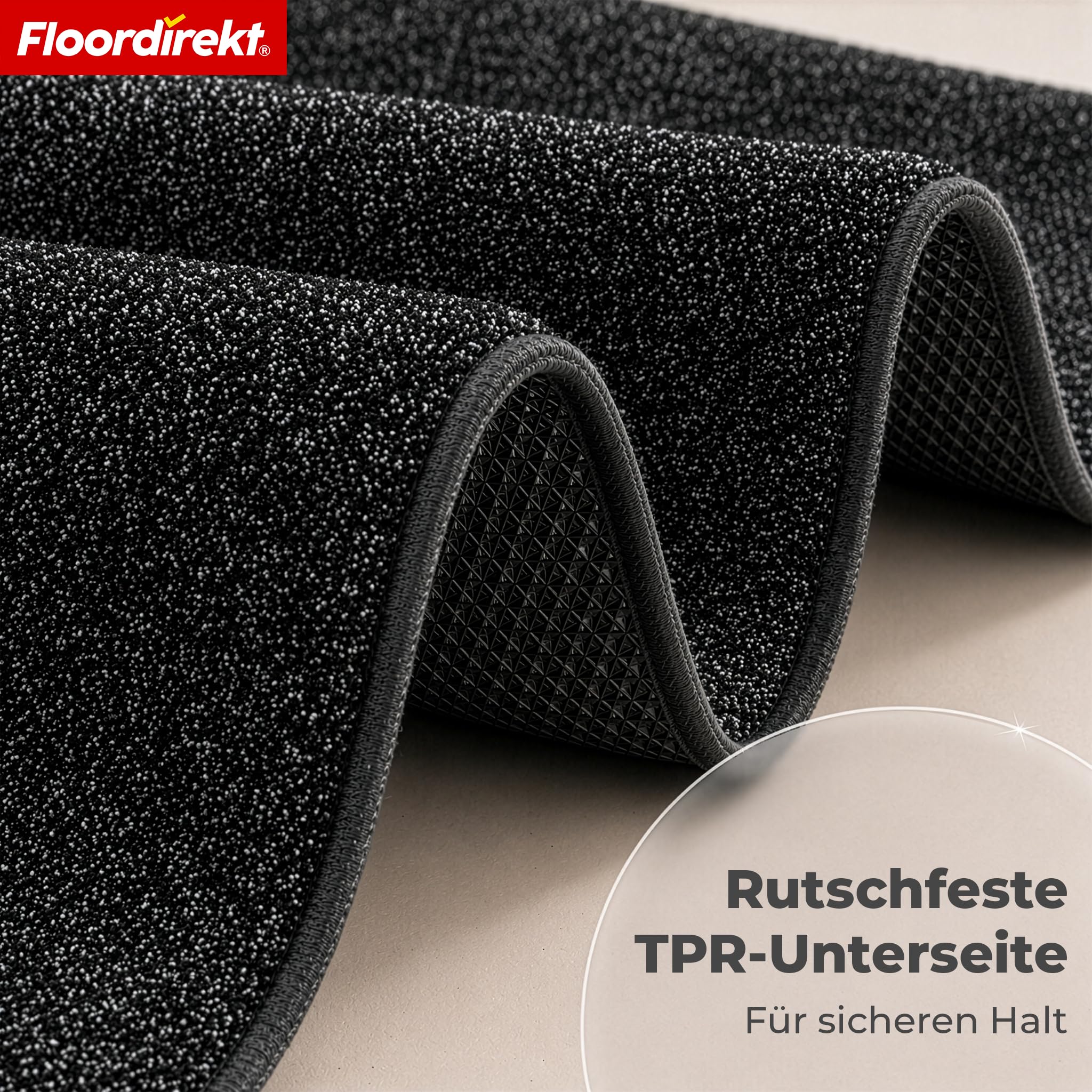 Floordirekt Tappetino da bagno NASA antracite, 120 x 180 cm, morbido e durevole, con bordi rinforzati, assorbe l'acqua e facile da pulire