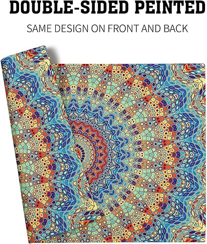 Miniatura 5 de Bohemian Mandala Placemats Set of 4,Colorful Boho Style Dining Mat, Rectangle Linen 12 x 18in Non Slip Indian Floral Mandala Print Place Mat for