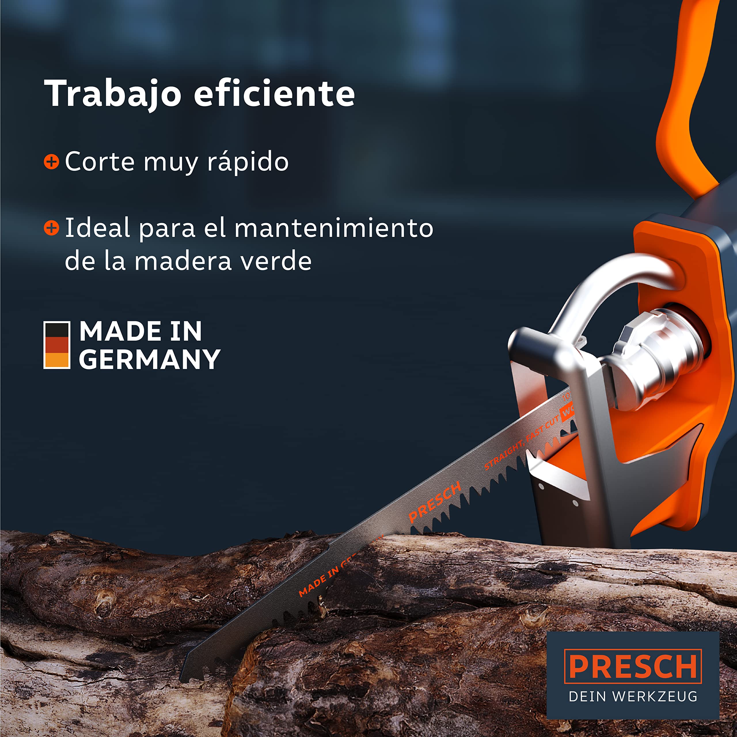 Presch Hojas sierra sable madera verde y ramas 210mm 10 piezas - Corte 15-190mm - Hoja de sierra recíproca para jardinería - juego de hojas de sierra incl. caja