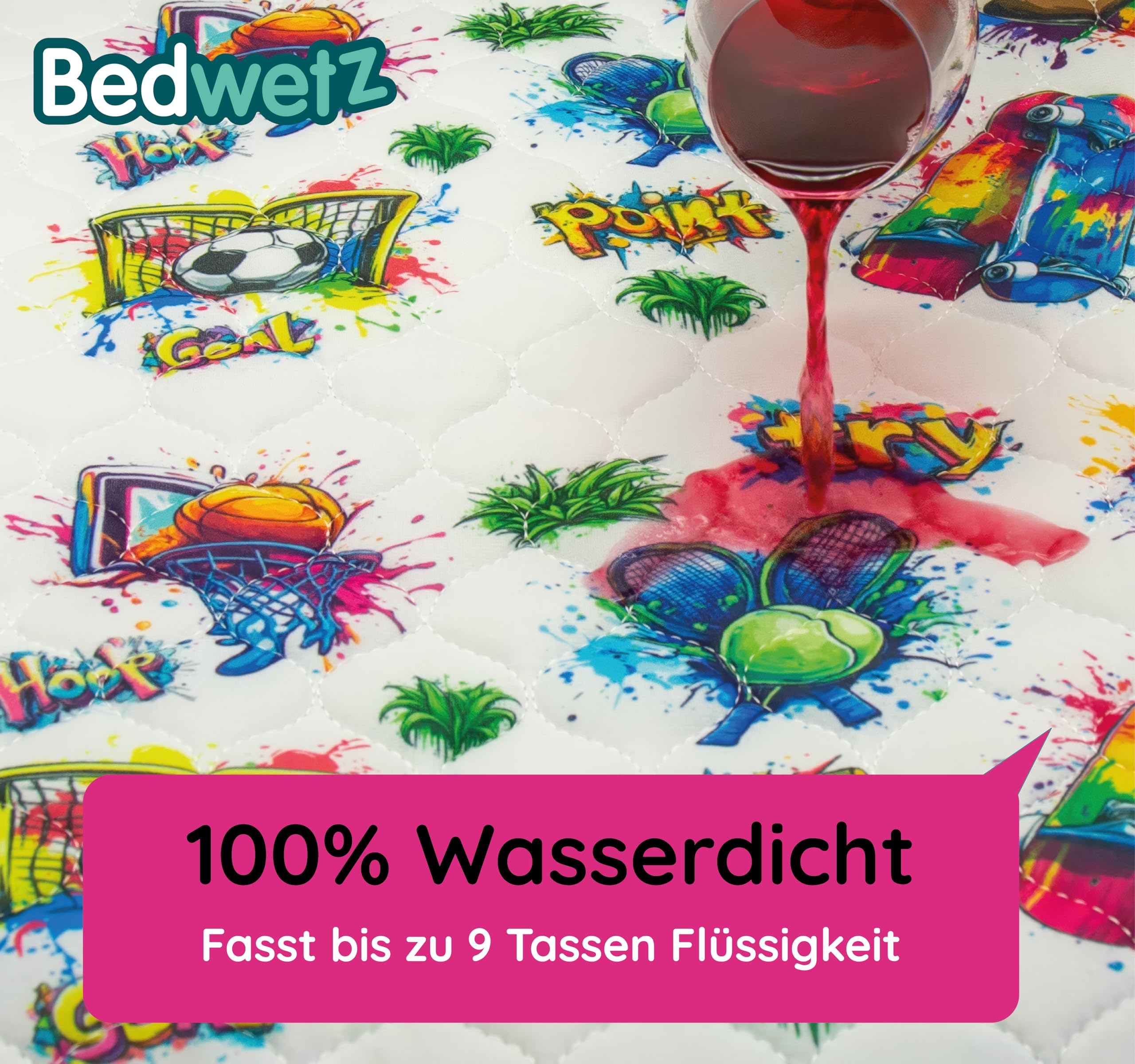Bedwetz Potty Training Bedpads | 2 stuks | 100% waterdichte matrasbeschermer | Bedplassen lakens, maat past op eenpersoons- en peuterbedden | Antislip mat met zijvleugelplooien | UK Merk | Moon