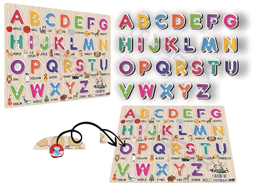 Image of Wooden Alphabet Wooden Learning Toys Puzzle for Brain Training /jorky Cutting Puzzle for Home /School /Non-Toxic /Education Memory Games for Baby Boy and Girl