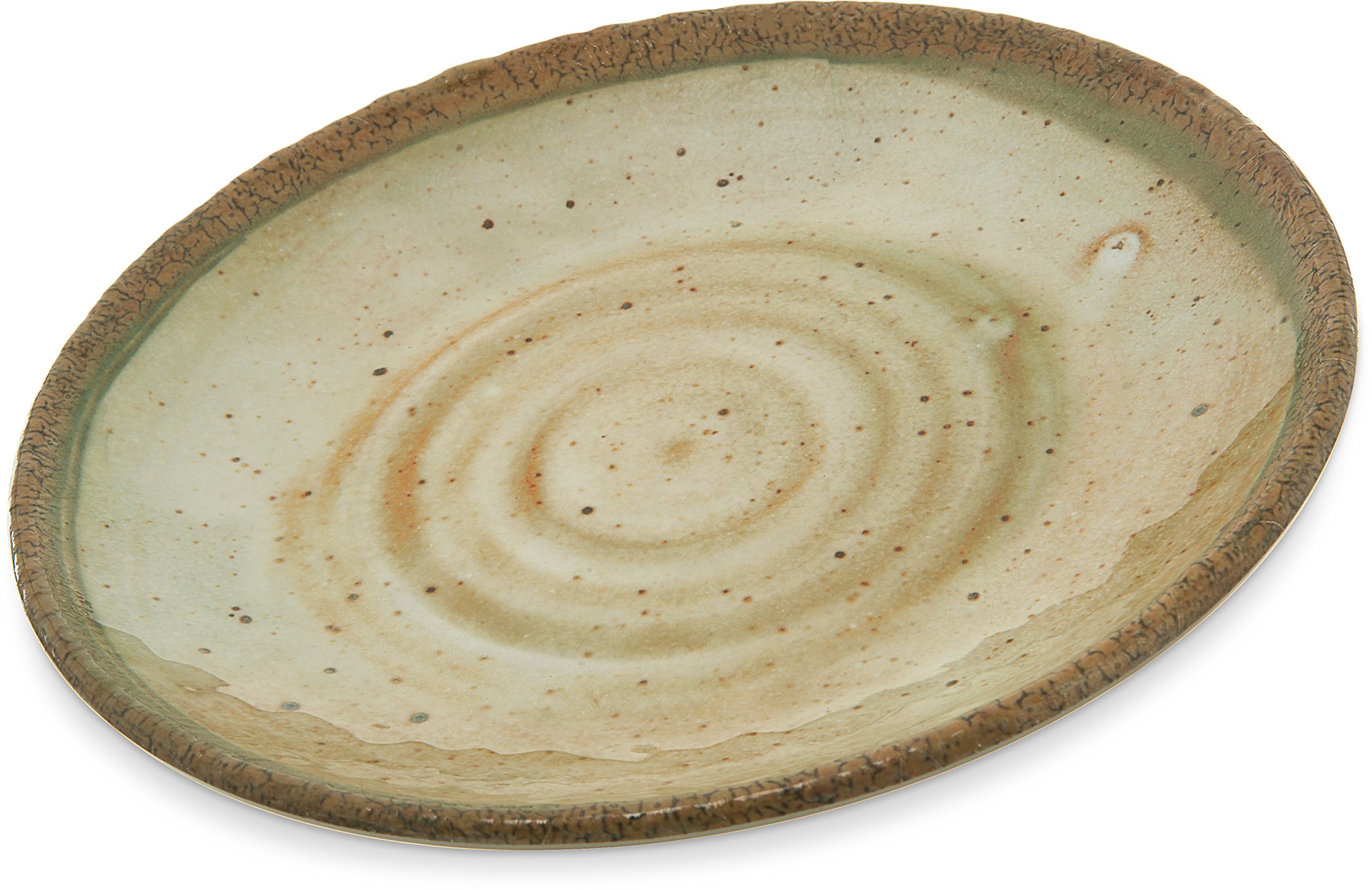 Carlisle FoodService Products Gathering Reusable Plastic Plate Dinner Plate for Home and Restaurant, Melamine, 11 Inches, Adobe, (Pack of 12)