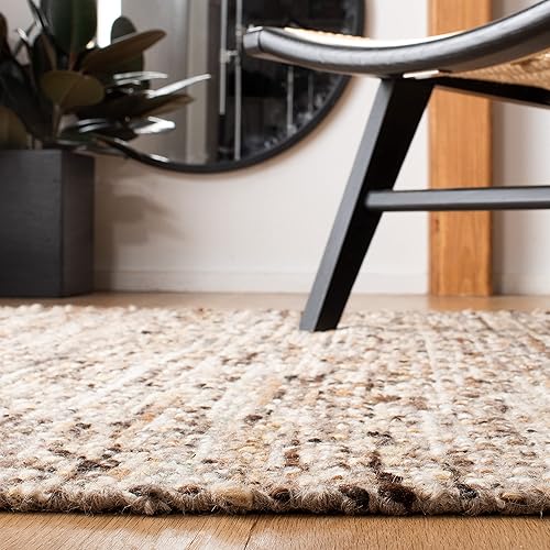 Miniatura 4 de SAFAVIEH Natura Collection - Alfombra de área de 8 x 10 pies, marrón y marfil, lana hecha a mano, ideal para zonas de alto tráfico en sala de estar,