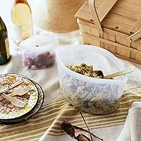 Vista 3 de Bolsa de almacenamiento de alimentos reutilizable de silicona premium Stasher, transparente, apta para microondas, al vacío, lavavajillas, horno