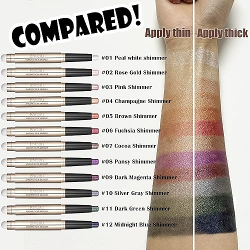 Miniatura 2 de Sombra de ojos en barra de sombra de ojos, maquillaje en barra de 6 colores brillantes, juego de sombra de ojos en barra cosmética, brillo de ojos,