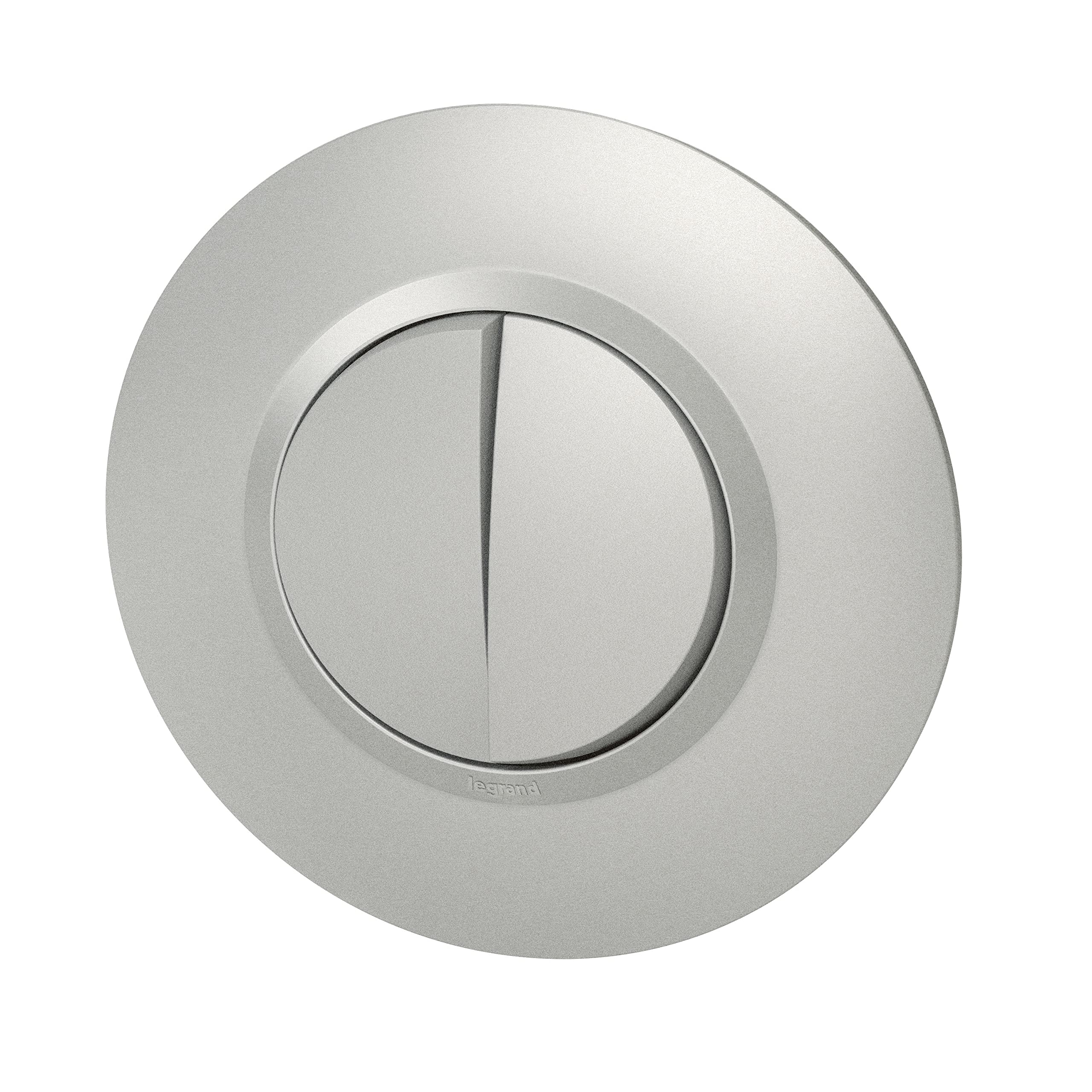 Legrand - Double interrupteur ou va-et-vient dooxie 10AX 250V~ livré avec plaque ronde alu avec bague effet chrome