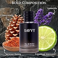 Vista 2 de Savvy for Men Eau De Parfum – Composición sofisticada de fragancia masculina de bergamota, pimienta, lavanda, anís estrellado y nuez moscada – Base