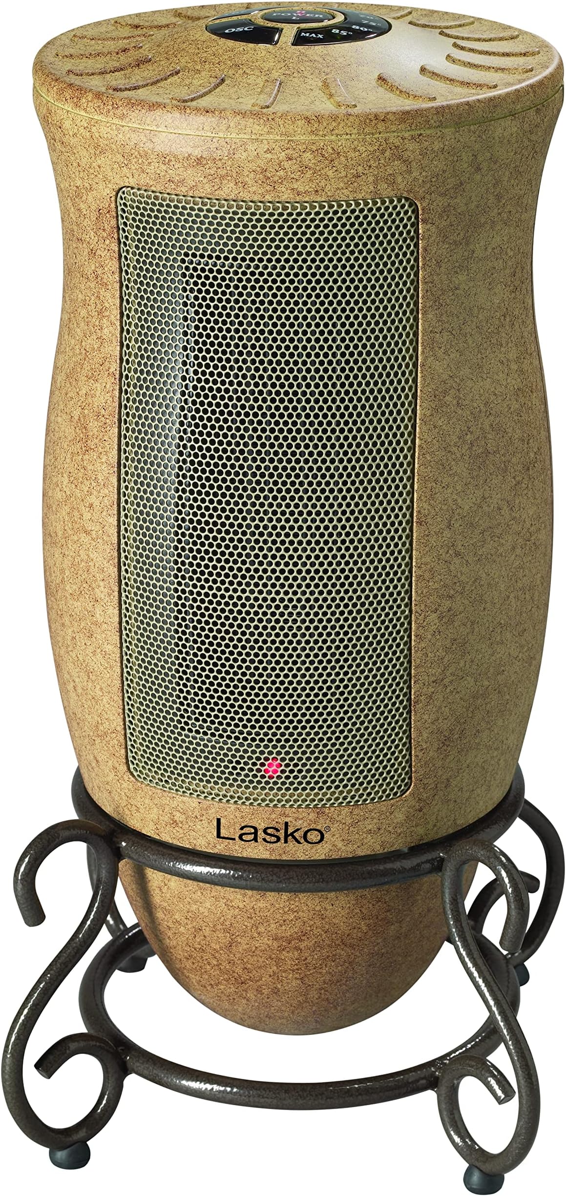 Lasko Oscillating Designer Series Ceramic Space Heater for Home with Adjustable Thermostat, Timer and 2-Speeds, 16 Inches, 1500W, Beige, 6405