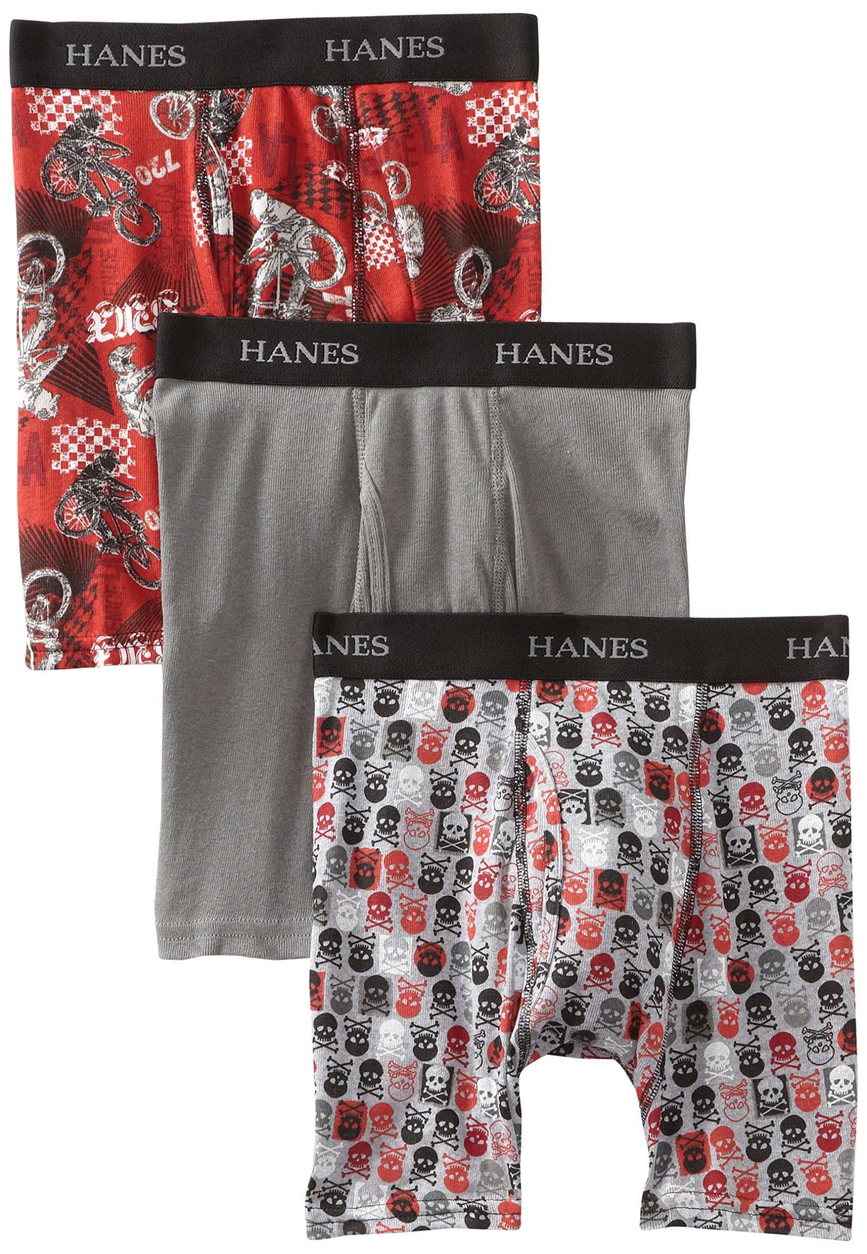 Hanes Big Boys' Printed Boxer Brief (Pack of 3)