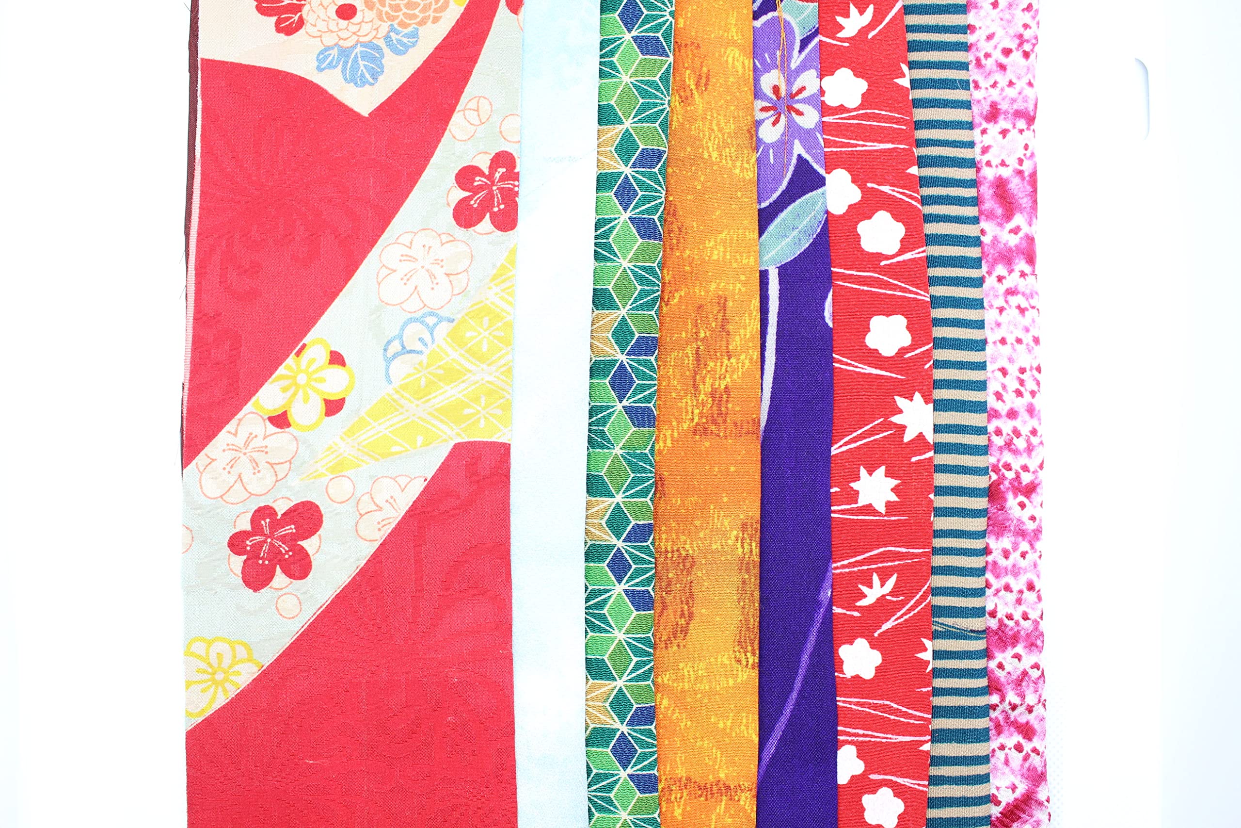 Kimono Fabric Patchwork Set, 8 Pieces