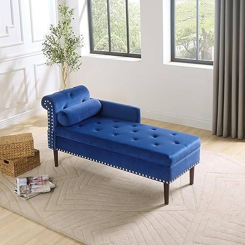TEFUNE Tumbona, sillón tapizado de terciopelo para sala de estar, sillón interior con reposabrazos y respaldo, adecuada para adultos y niños