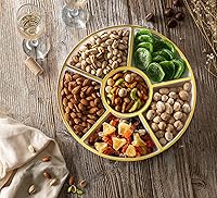 Vista 25 de Plasticpro Bandeja redonda de plástico para servir 6 seccionales (2, negro)