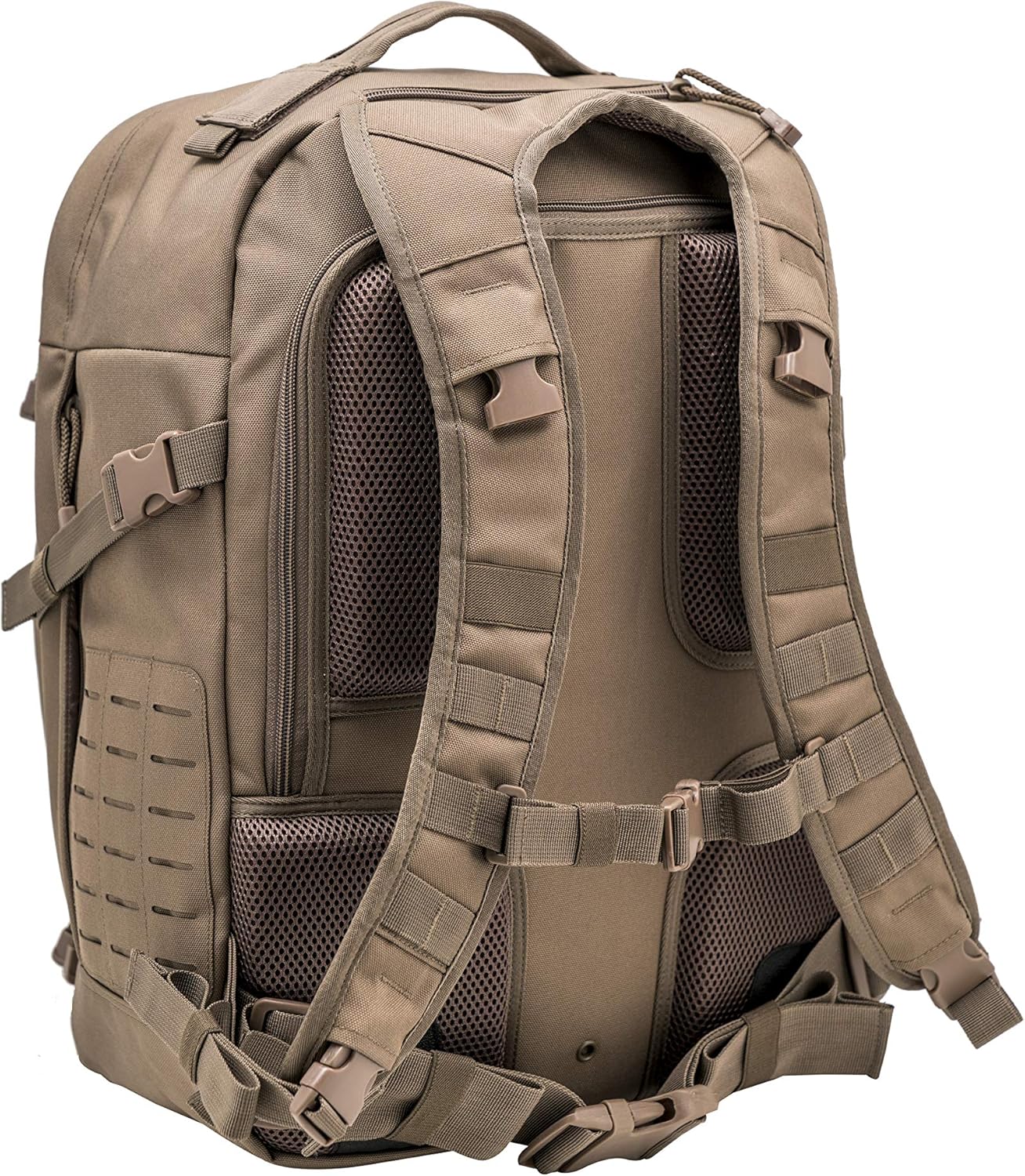 LAPG Atlas 24 Hour Tactical Backpack for Men & Women, Large Hiking Camping Bug Out Backpack, Combat Survival Gear Bag, Brown